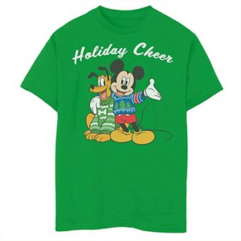 Disney's Mickey And Pluto Boys 8-20 Holiday Cheer Christmas Graphic Tee