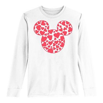 Disney's Mickey Mouse & Friends Boys 8-20 Valentine's Day Mickey Heart Fill Long Sleeve Graphic Tee