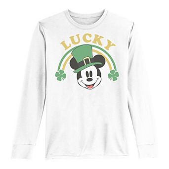 Disney's Mickey Mouse & Friends Boys 8-20 St. Patrick's Day Lucky Mickey Long Sleeve Graphic Tee