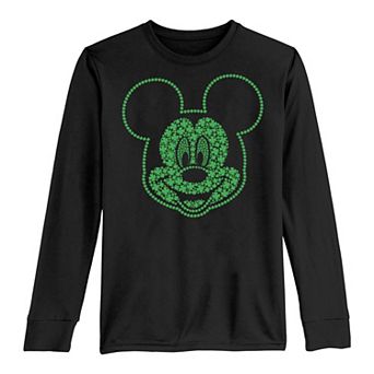 Disney's Mickey Mouse & Friends Boys 8-20 St. Patrick's Mickey Shamrock Fill Long Sleeve Graphic Tee
