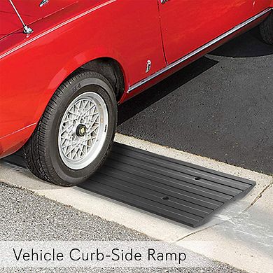Pyle PCRBDR23 Rugged Rubber Curb Ramp Curbside Driveway Threshold Ramp (3 Pack)