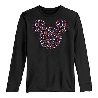 Disney's Mickey Mouse & Friends Boys 8-20 Americana Star Fill Long Sleeve Graphic Tee