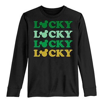 Disney's Mickey Mouse & Friends Boys 8-20 St. Patrick's Day Lucky Stack Long Sleeve Graphic Tee