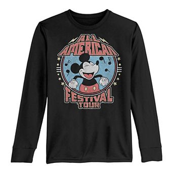 Disney's Mickey Mouse & Friends Boys 8-20 Mickey All American Festival Tour Long Sleeve Graphic Tee