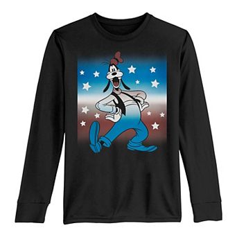Disney's Mickey Mouse & Friends Boys 8-20 Goofy Americana Portrait Long Sleeve Graphic Tee