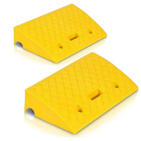 Pyle PCRBDR27 Heavy Duty Curbside Driveway Threshold Curb Ramp, Yellow