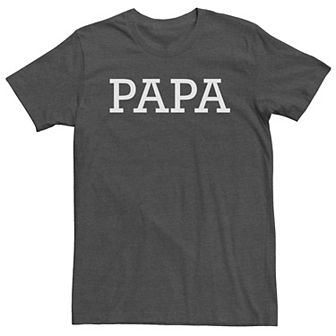 Big & Tall Father's Day Papa Simple Block Letters Tee