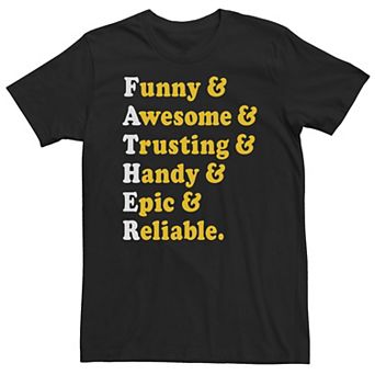 Big & Tall Father's Day Attributes Word Stack Tee