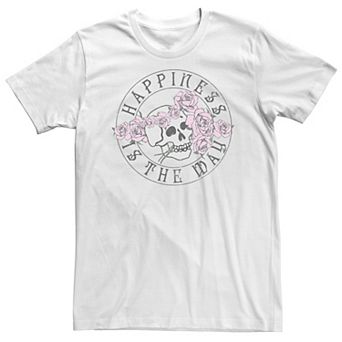Big & Tall Trendy "Happiness Is The Way" Skull Tee