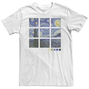 Big & Tall Trendy Vincent van Gogh "The Starry Night" Squares Tee