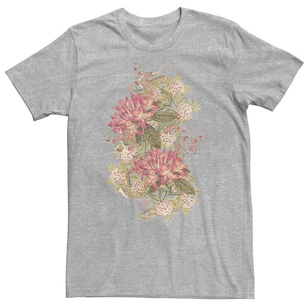 Big & Tall Trendy Celestial Floral Snake Tee