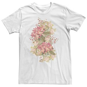 Big & Tall Trendy Celestial Floral Snake Tee