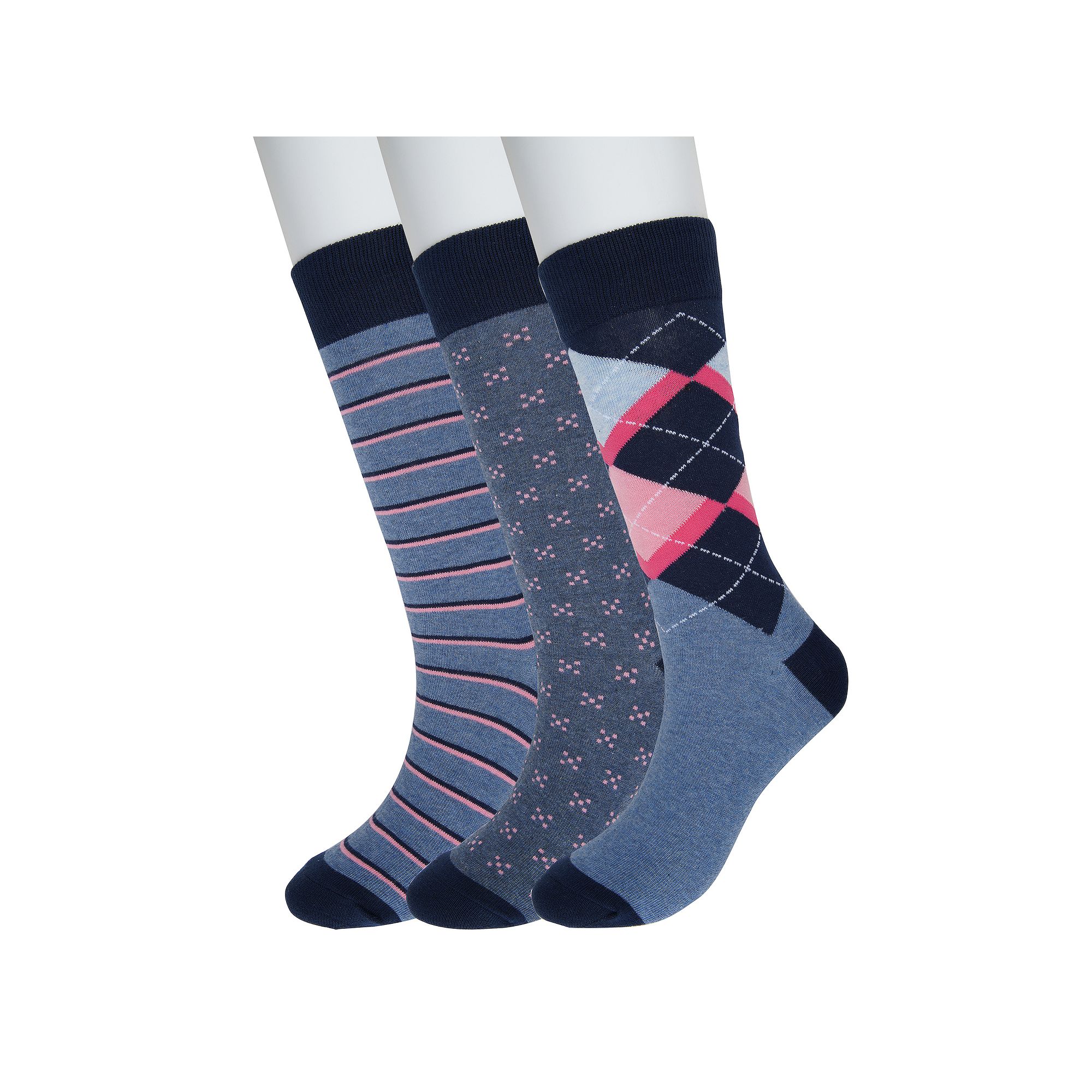 Mens Sonoma Goods For Life® 3-pack Patterned Dress Socks, Argyle Stripe B