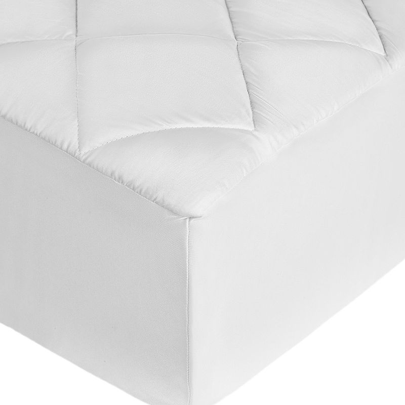 Restful Nights Triple Protection Mattress Pad with 22 Skirt, White, Quee