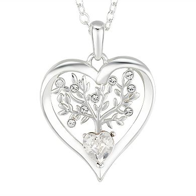 Brilliance Preciosa Crystal Family Tree Heart Necklace