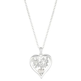 Brilliance Preciosa Crystal Family Tree Heart Necklace