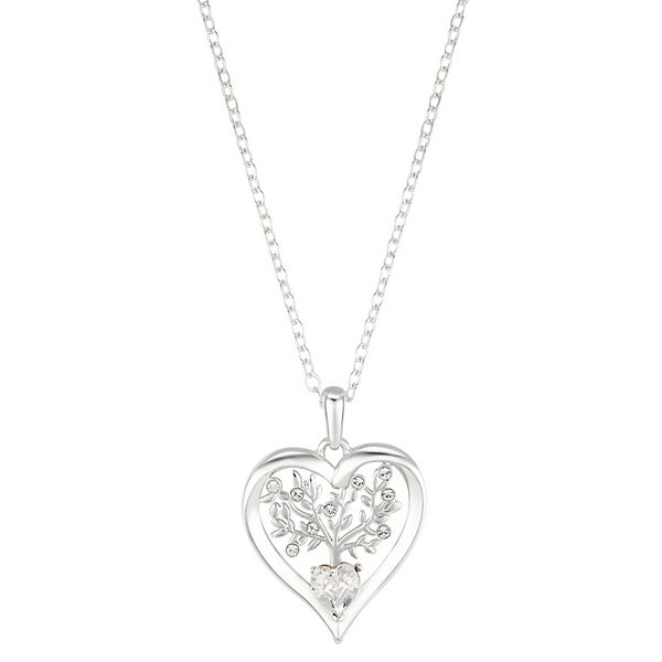 Brilliance Preciosa Crystal Family Tree Heart Necklace