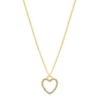 LC Lauren Conrad Large Pave Open Heart Necklace