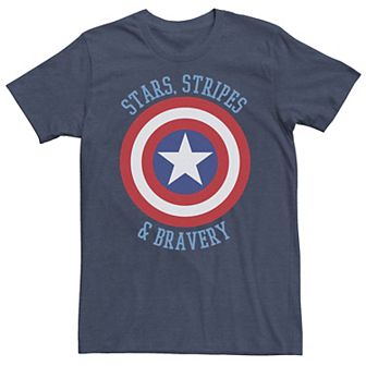 Big & Tall Marvel Falcon And The Winter Soldier Stars, Stripes & Bravery Shield Tee