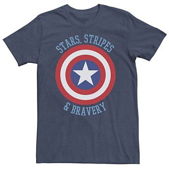 Big & Tall Marvel Falcon And The Winter Soldier Stars, Stripes & Bravery Shield Tee