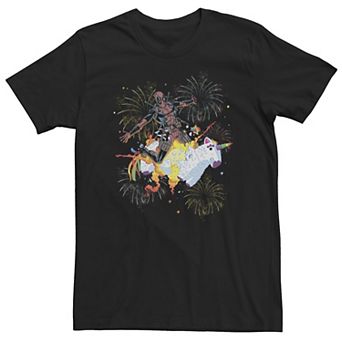 Big & Tall Marvel Deadpool Unicoen Explosion Portrait Tee