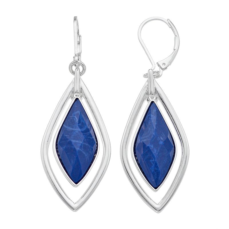 Napier Marquise Orbital Drop Earrings, Womens, Blue