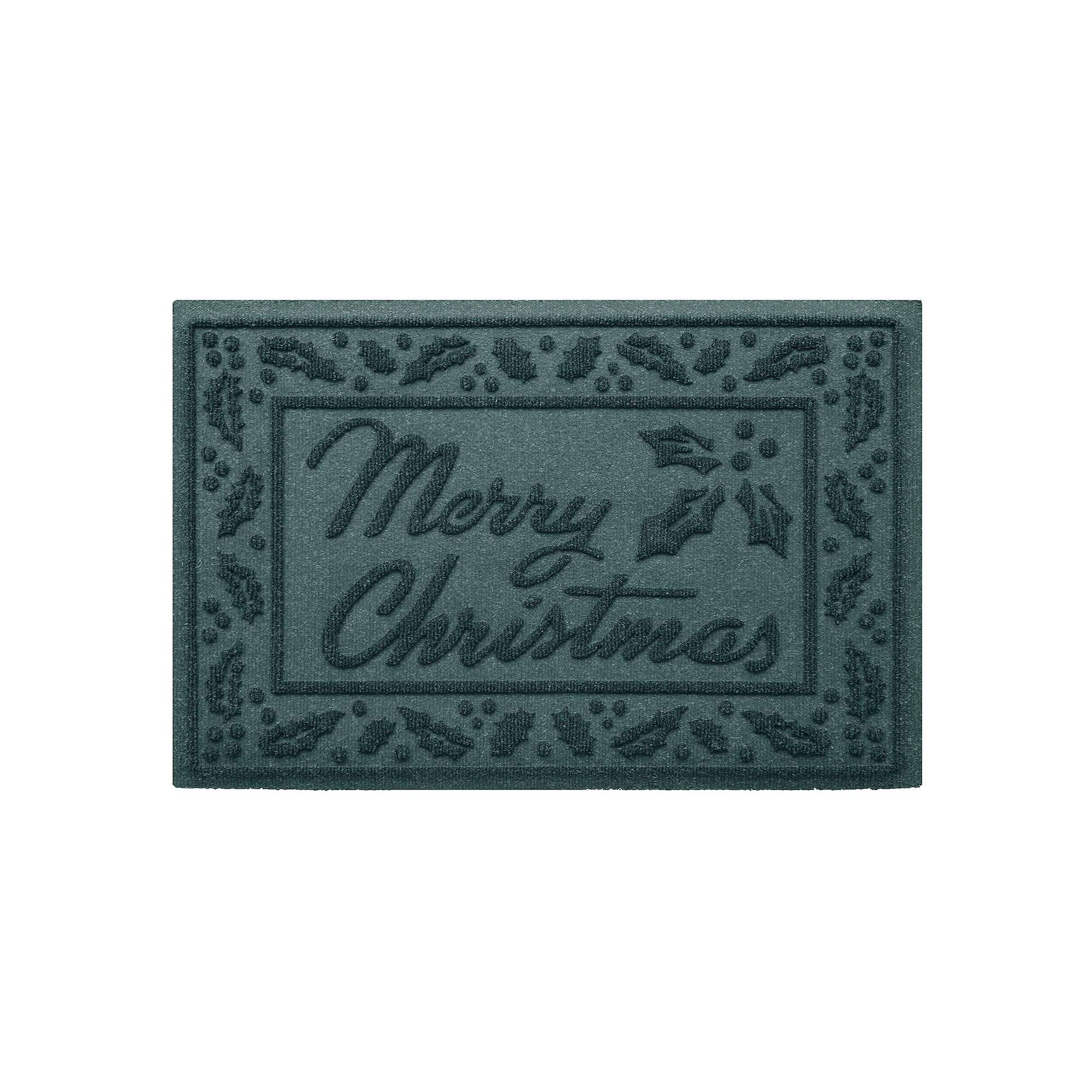 Bungalow Flooring Waterhog Merry Christmas Doormat - 20 x 30, Green