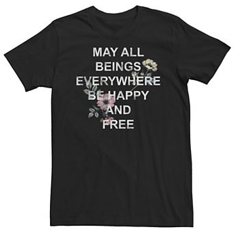 Big & Tall Trendy May All Beings Text Tee