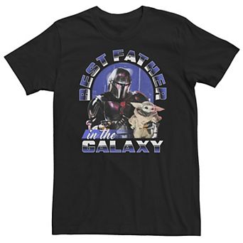 Big & Tall Star Wars: The Mandalorian "Best Father In The Galaxy" Retro Poster Tee