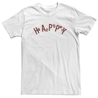 Big & Tall Fall Happy Leaf Text Tee