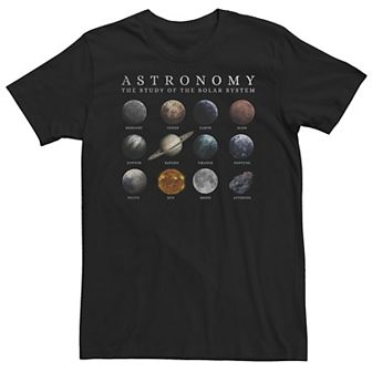 Big & Tall Trendy "Astronomy The Study Of The Solar System" Tee