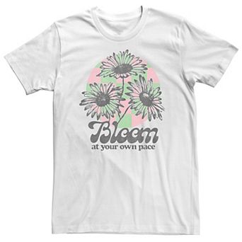 Big & Tall Trendy "Bloom At Your Own Pace" Daisies Tee