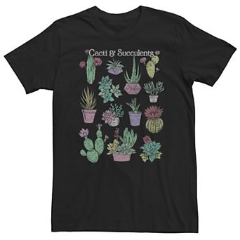 Big & Tall Trendy "Cacti & Succulents" Tee