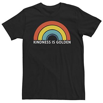 Big & Tall Trendy "Kindness Is Golden" Rainbow Tee