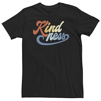 Big & Tall Trendy Kindness Rainbow Text Tee