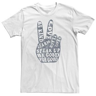 Big & Tall Positive Message Peace Sign Hand Tee