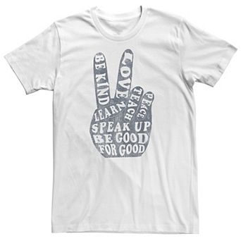 Big & Tall Positive Message Peace Sign Hand Tee