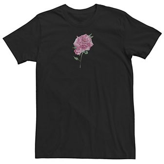 Big & Tall Pink Rose Left Chest Portrait Tee
