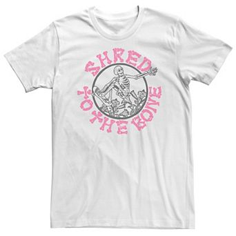 Big & Tall Trendy "Shred To The Bone" Skeleton Skateboard Tee
