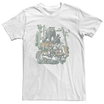Big & Tall Trendy Forest Critters Collage Tee