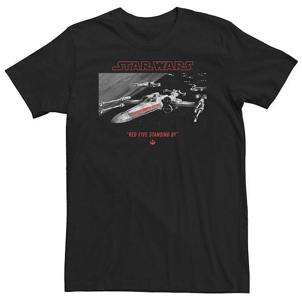 Big & Tall Star Wars X-Wing Fighter Red Five Standing By Screenshot Tee