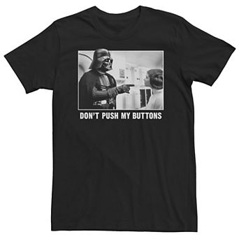 Big & Tall Star Wars Darth Vader & Princess Leia "Don't Push My Buttons" Tee