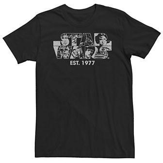 Big & Tall Star Wars Cast Logo Star Wars Est. 1977 Tee