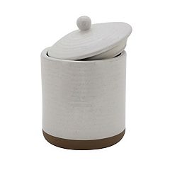 10 Strawberry Street Tide Embossed 3 Piece Ceramic Canister Set, White