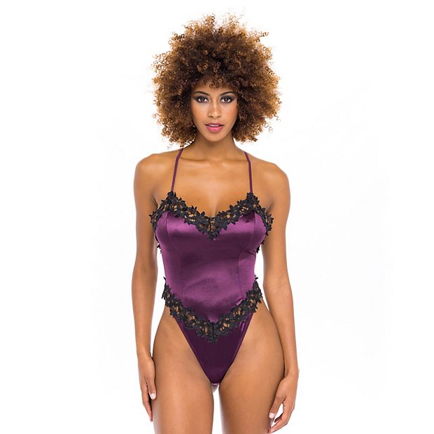 Women's Oh La La Cheri Thea Satin Bodysuit 52-11426