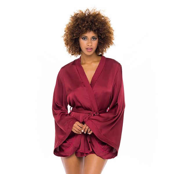 Women's Oh La La Cheri Mirielle Short Satin Robe LJ-11635