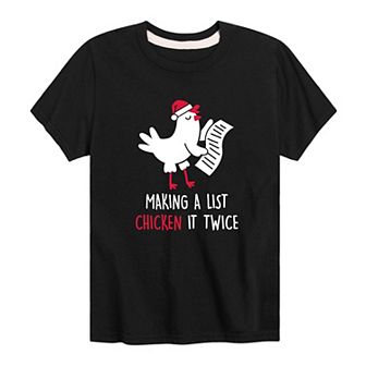 Boys 8-20 Making A List Chicken It Twice Graphic Tee