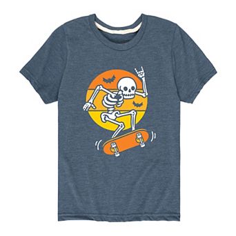 Boys 8-20 Skeleton Skateboarding Graphic Tee