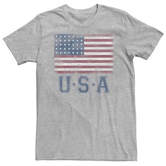 Big & Tall Classic Distressed Flag "USA" Tee
