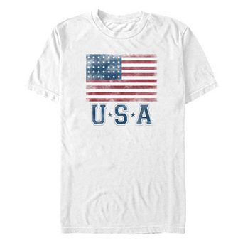 Big & Tall Classic Distressed Flag "USA" Tee